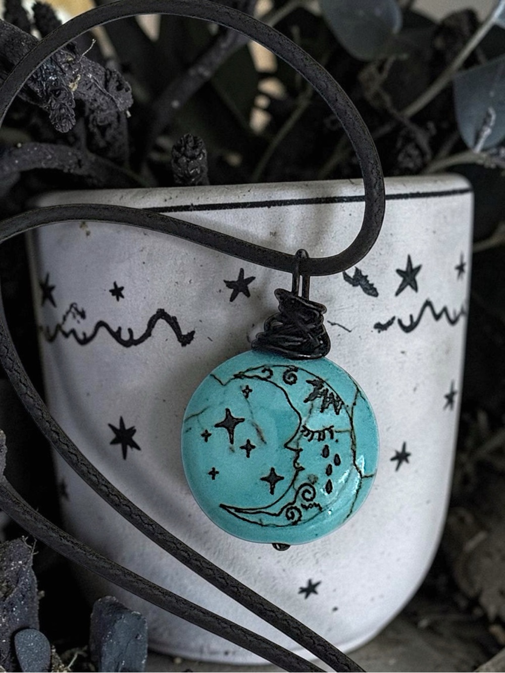 5 For $25💫Turquoise Moon & Stars Pendant Necklace - Women Jewelry